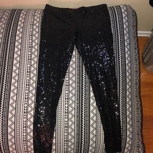 Black sequin leggings